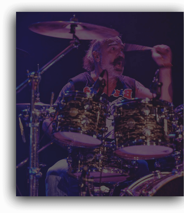 Barry Connors playing drums